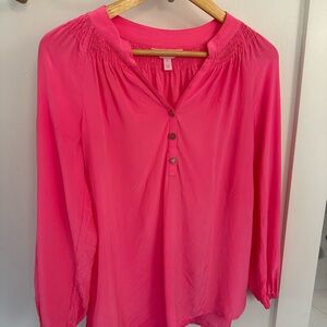 Women's Lilly Pulitzer Elsa silk top pink small